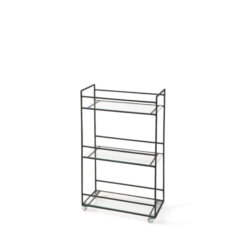 Carrinho Bar de Metal Ben Preto 85 cm