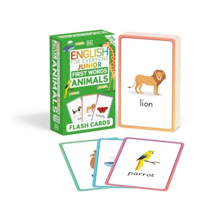 ENGLISH FOR EVERYONE JUNIOR FIRST WORDS ANIMALS FLASH CARDS