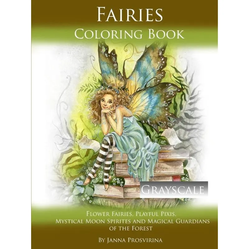 Fairies Coloring Book Grayscale