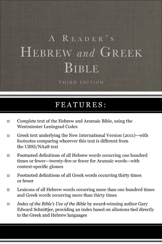 Reader's Hebrew and Greek Bible: Third Edition Hardback