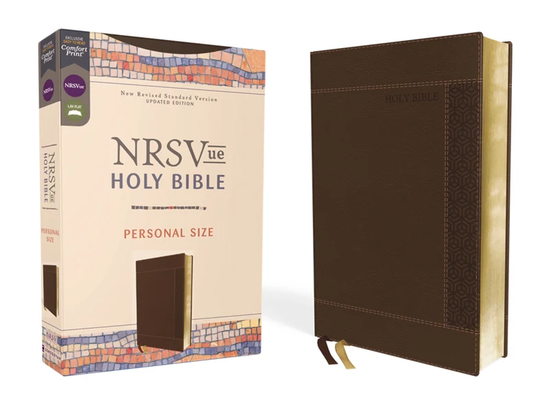 NRSVue, Holy Bible, Personal Size, Leathersoft, Brown, Comfort Print Hardback