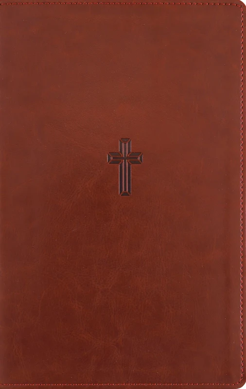 NASB, Personal Size Reference Bible, Large Print, Paragraph Style, Leathersoft, Brown, Red Letter, Thumb Indexed, 1995 Text, Comfort Print Hardback