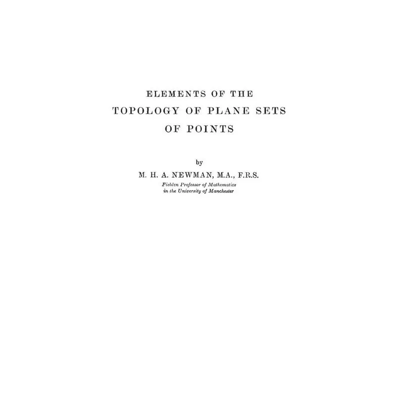 Elements of the Topology of Plane Sets of Points