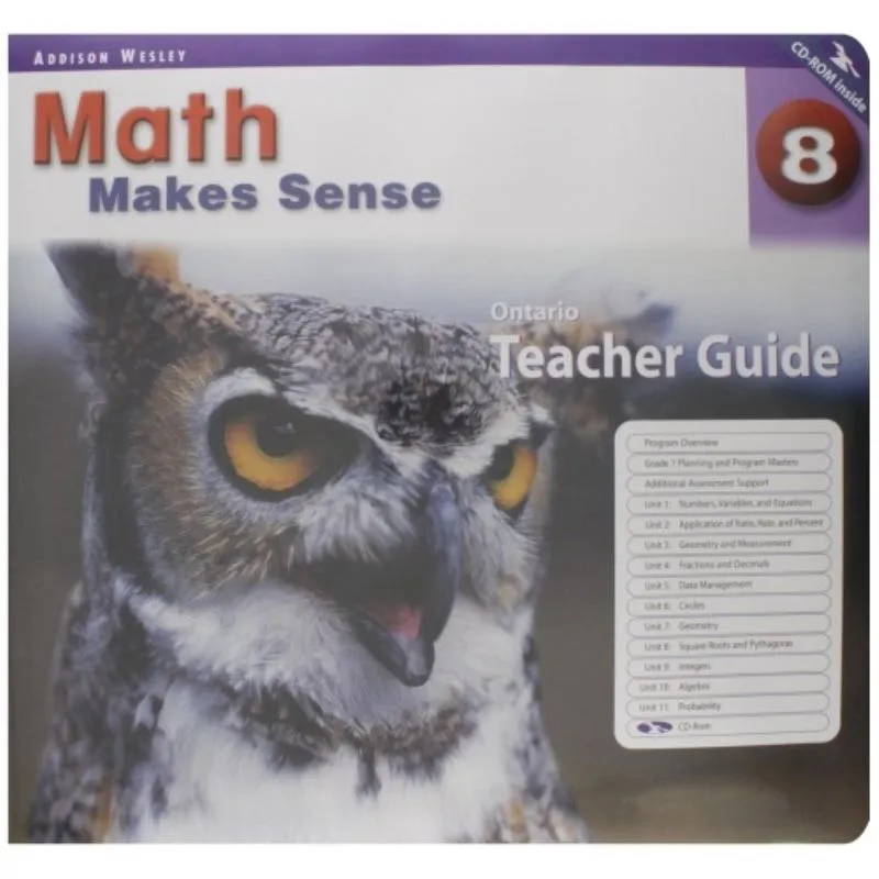 Math Makes Sense 8 Ontario Teacher Guide And Cd-ro