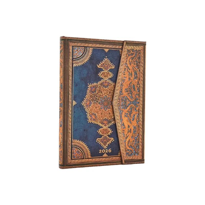 Agenda Paperblanks 2026 MIDI Safavid Indigo Semanal 18x13cm 160pag 100GSM