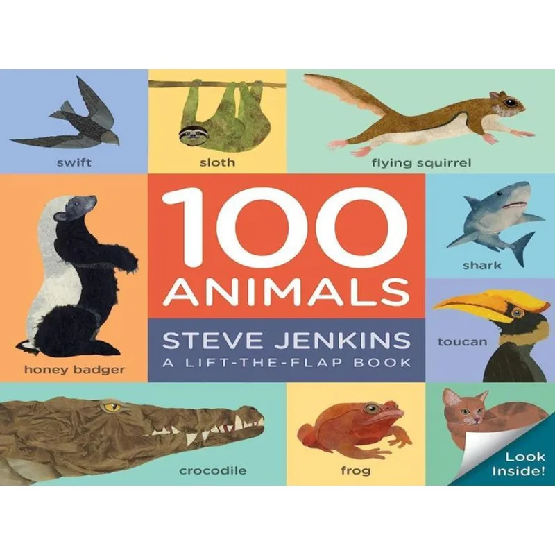 100 ANIMALS BOARD BOOK - LIFT-THE-FLAP