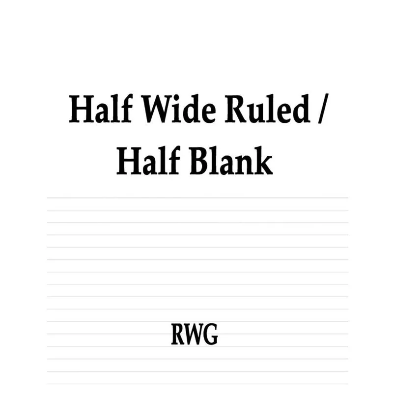 Half Wide Ruled / Half Blank