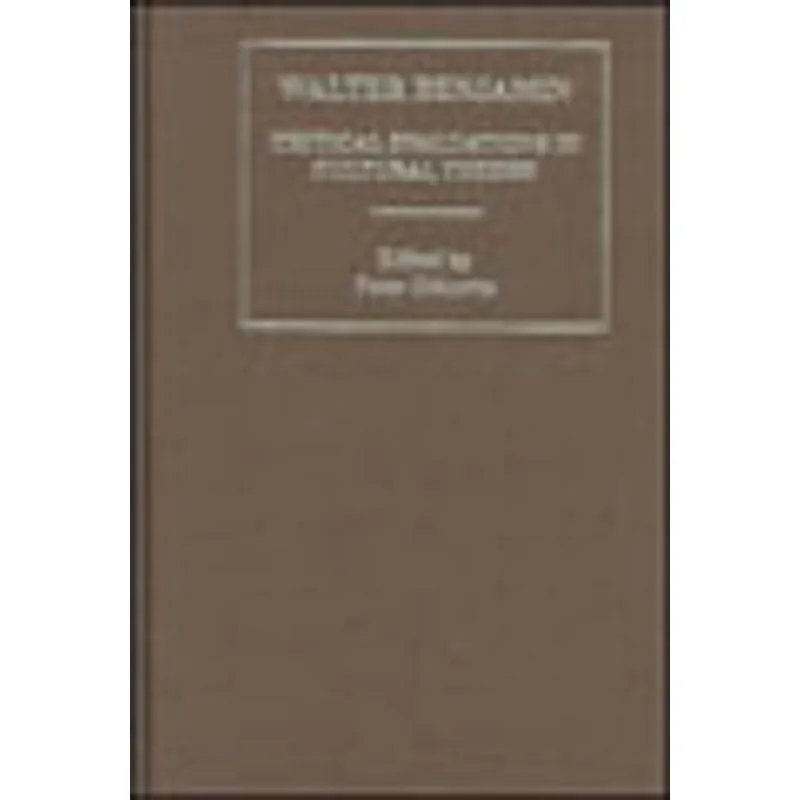WALTER BENJAMIN - CRITICAL EVALUTIONS 3 V CRITICAL EVALUTIONS IN CULTURAL THEORY