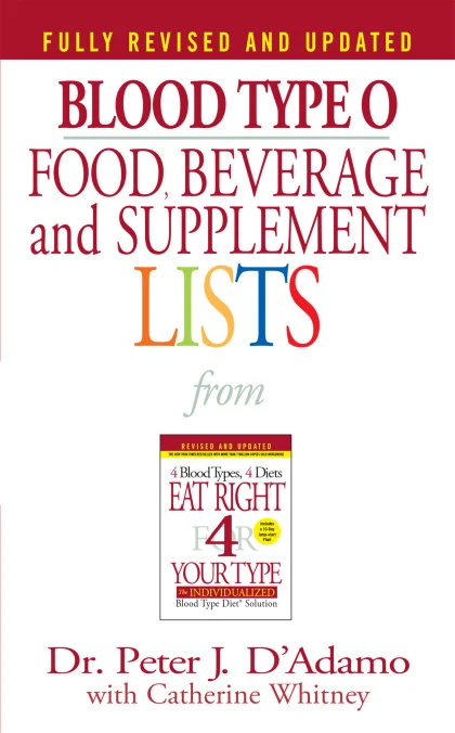 Blood Type O Food, Beverage and Supplement Lists STANDARD