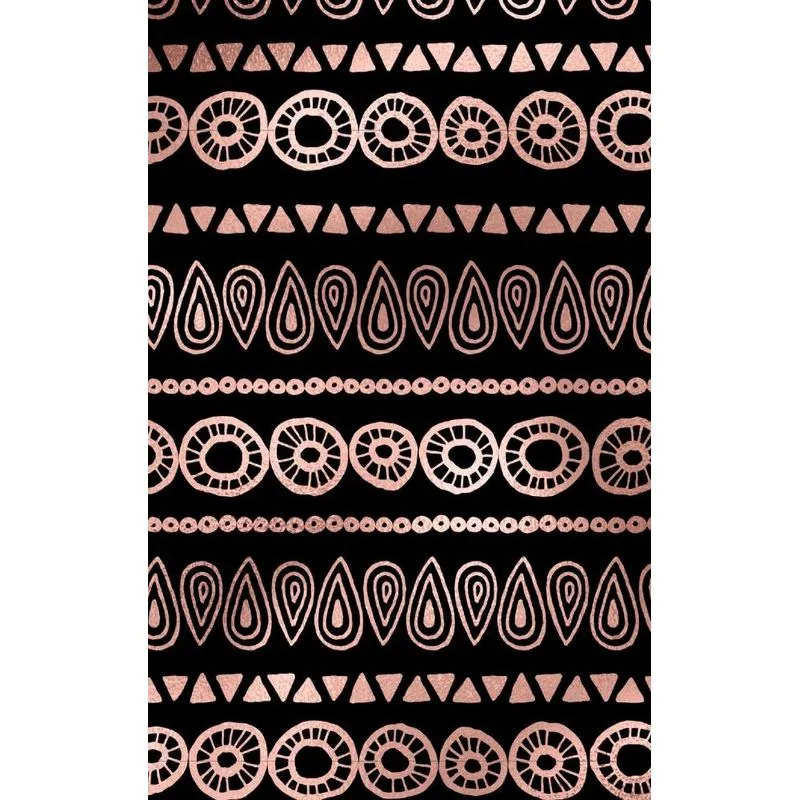 Rose Gold and Black Bohemian Composition Notebook - Small Blank Notebook (Hardcover Journal / Diary / Sketchbook)