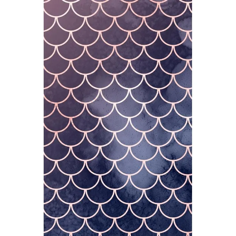 Blush and Navy Mermaid Scales Composition Notebook - Small Blank Notebook (Hardcover Journal / Diary / Sketchbook)