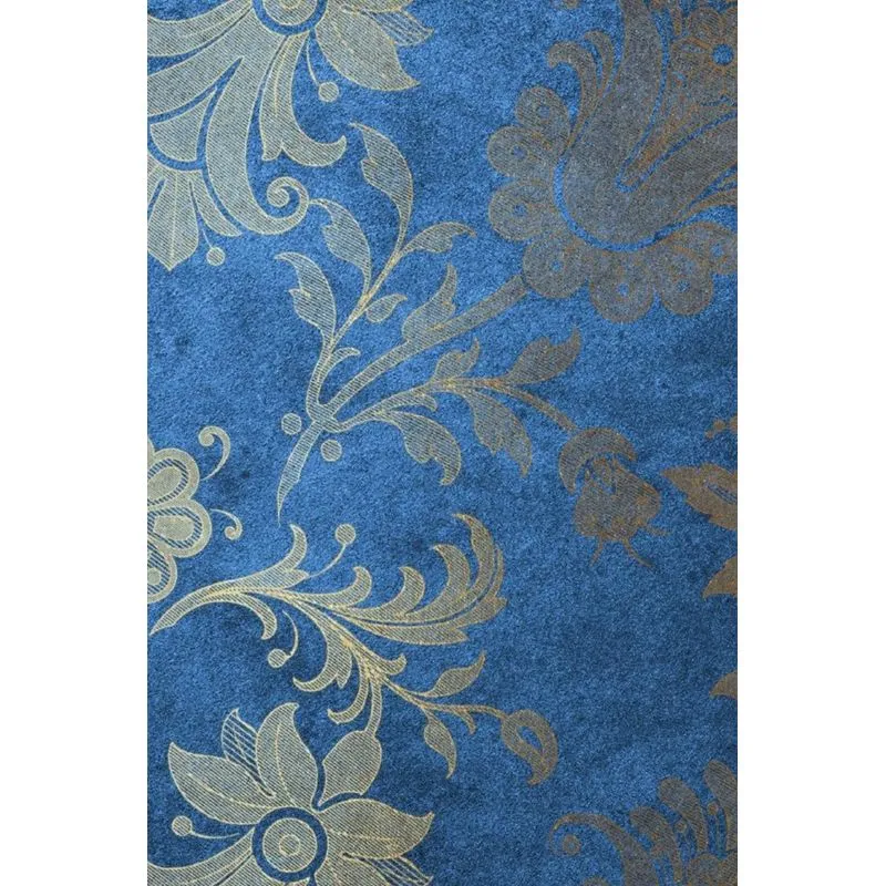 Blue Floral Velvet Composition Notebook - Small Blank Notebook (Softcover Journal / Diary / Sketchbook)
