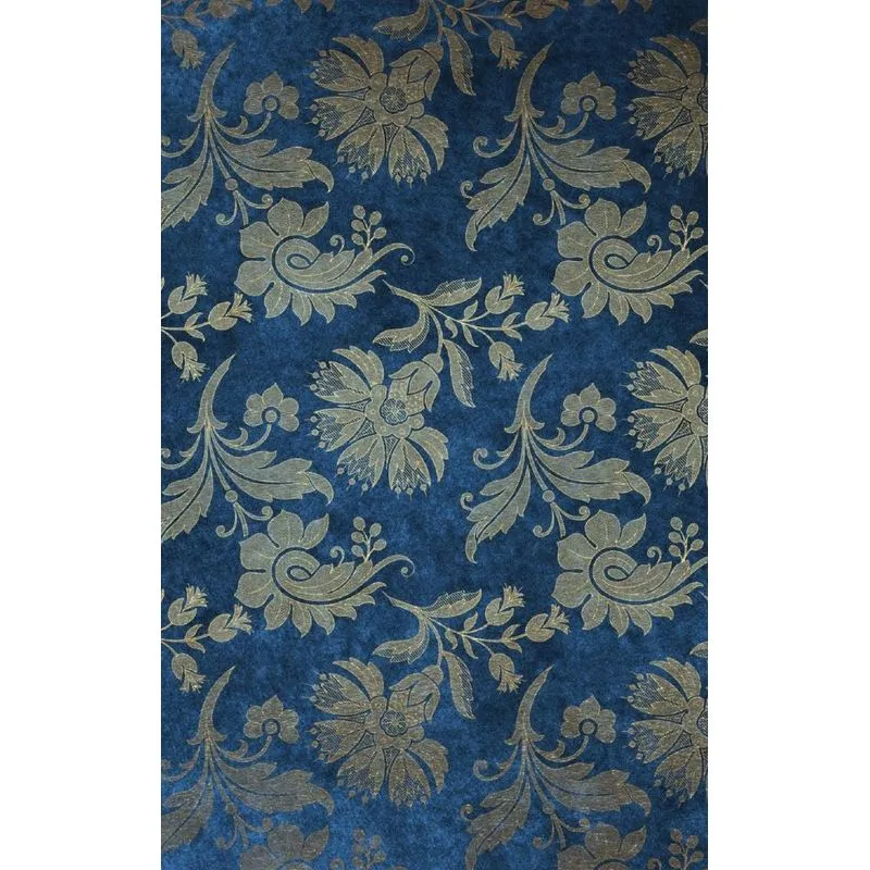 Blue Floral Velvet Composition Notebook - Small Blank Notebook (Hardcover Journal / Diary / Sketchbook)