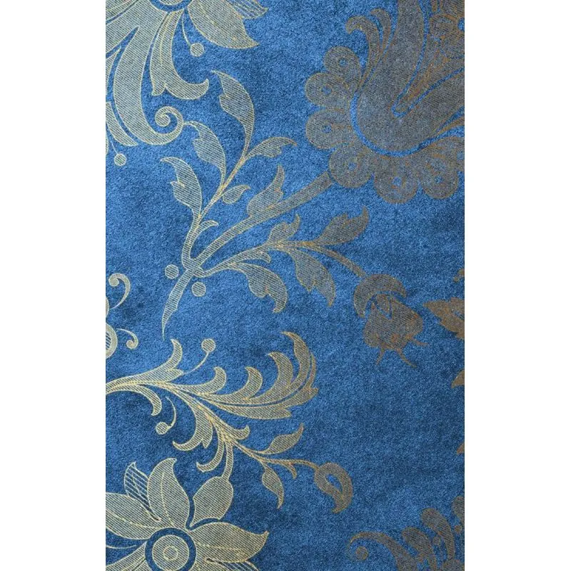 Blue Floral Velvet Composition Notebook - Small Blank Notebook (Hardcover Journal / Diary / Sketchbook)