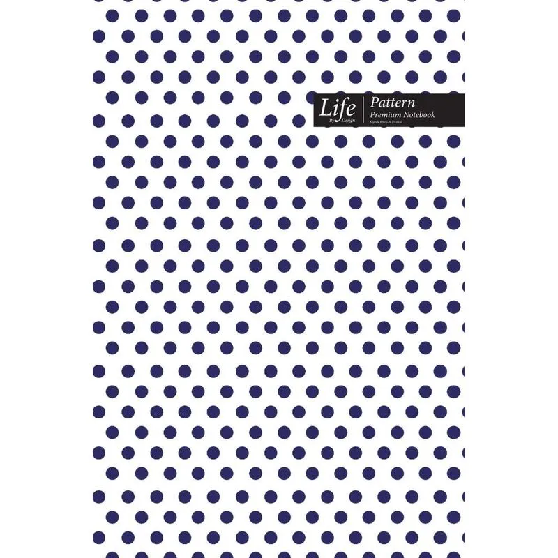 Dots Pattern Composition Notebook, Dotted Lines, Wide Ruled Medium Size 6 x 9 Inch (A5), 144 Sheets Blue Cover