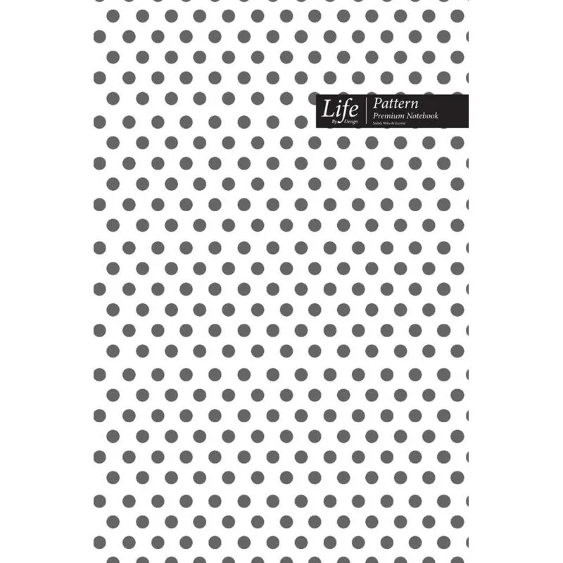 Dots Pattern Composition Notebook, Dotted Lines, Wide Ruled Medium Size 6 x 9 Inch (A5), 144 Sheets Gray Cover