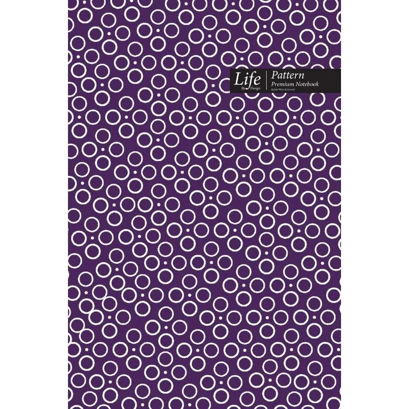Ringed Dots Pattern Composition Notebook, Dotted Lines, Wide Ruled Medium Size 6 x 9 Inch (A5), 144 Sheets Purple Cover