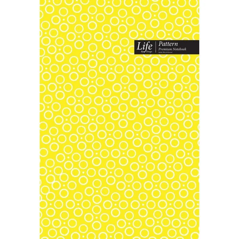 Ringed Dots Pattern Composition Notebook, Dotted Lines, Wide Ruled Medium Size 6 x 9 Inch (A5), 144 Sheets Yellow Cover