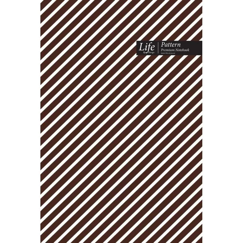 Striped Pattern Composition Notebook, Dotted Lines, Wide Ruled Medium Size 6 x 9 Inch (A5), 144 Sheets Coffee Cover