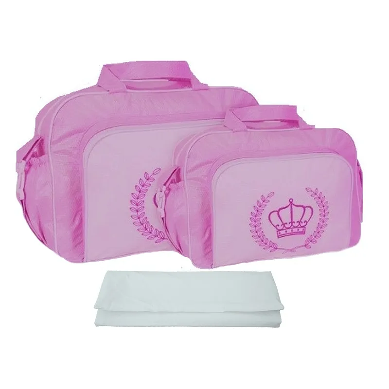 Kit Bolsa Bebê Maternidade Rosa 10ol01 Com Trocador Tr
