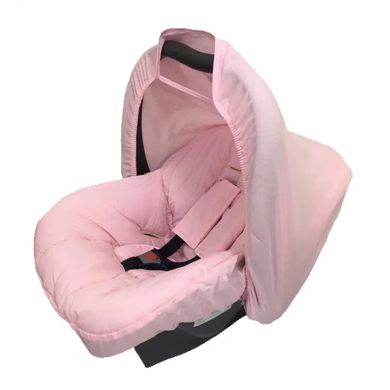 Capa E Capota Para Bebê Conforto Com Protetor De Cinto Rosa