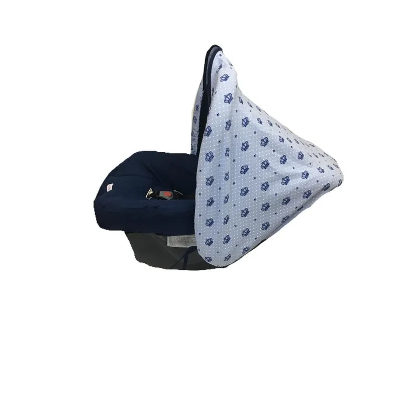 Capa E Capota Bebê Conforto + Protetor Cinto Azul Mod005