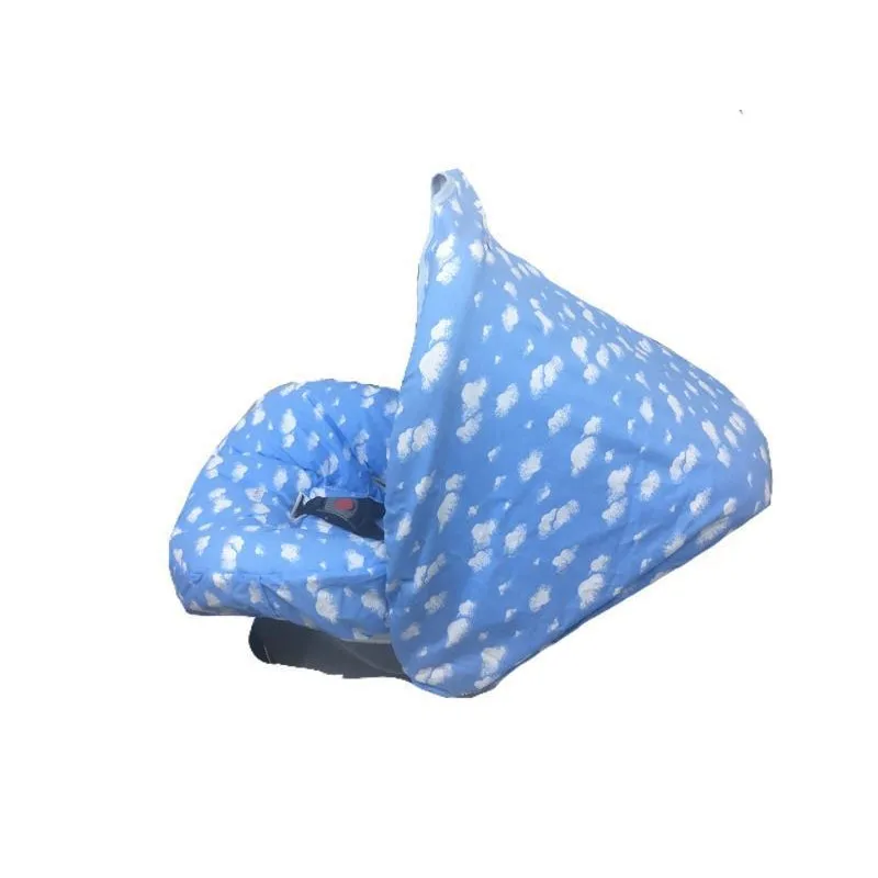 Capa E Capota Bebê Conforto Com Protetor De Cinto Ceu Azul