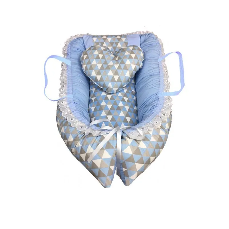 Ninho Para Bebê Bandeirola Azul Bebê Com Alça - Lika Baby