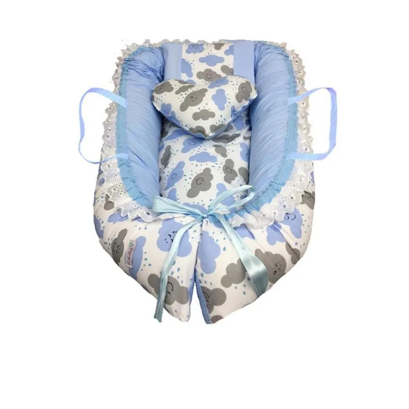 Ninho Para Bebê Nuvenzinha Azul Com Alça
