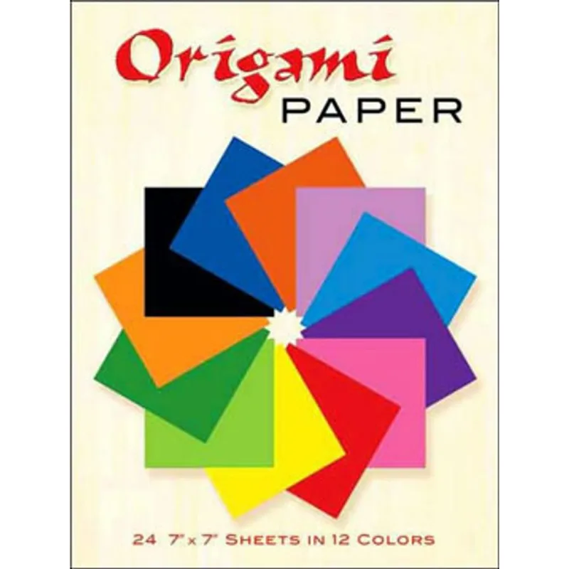 ORIGAMI PAPER: 24 7" X 7" SHEETS IN 12 COLORS