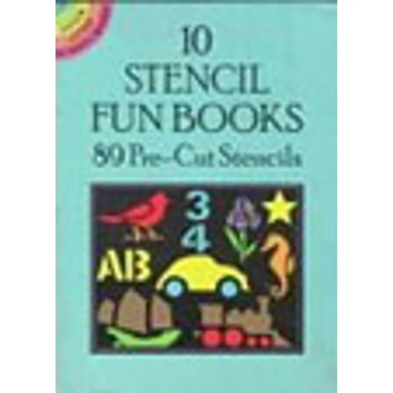 10 STENCIL FUN BOOKS - 89 PRE-CUT STENCILS