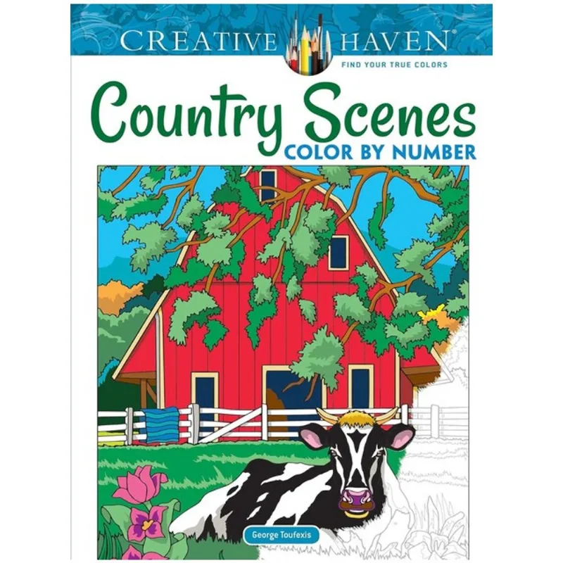 CREATIVE HAVEN COUNTRY SCENES COLOR BY NUMBER COLORING BOOK