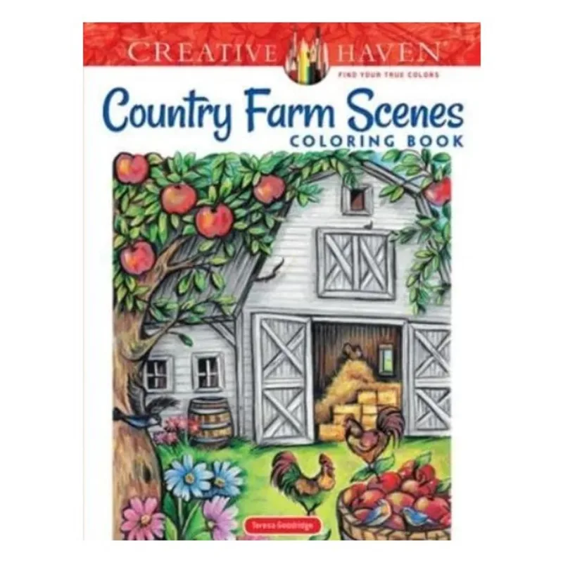CREATIVE HAVEN COUNTRY FARM SCENES COLORING BOOK