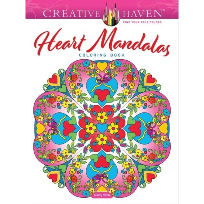 CREATIVE HAVEN HEART MANDALAS COLORING BOOK