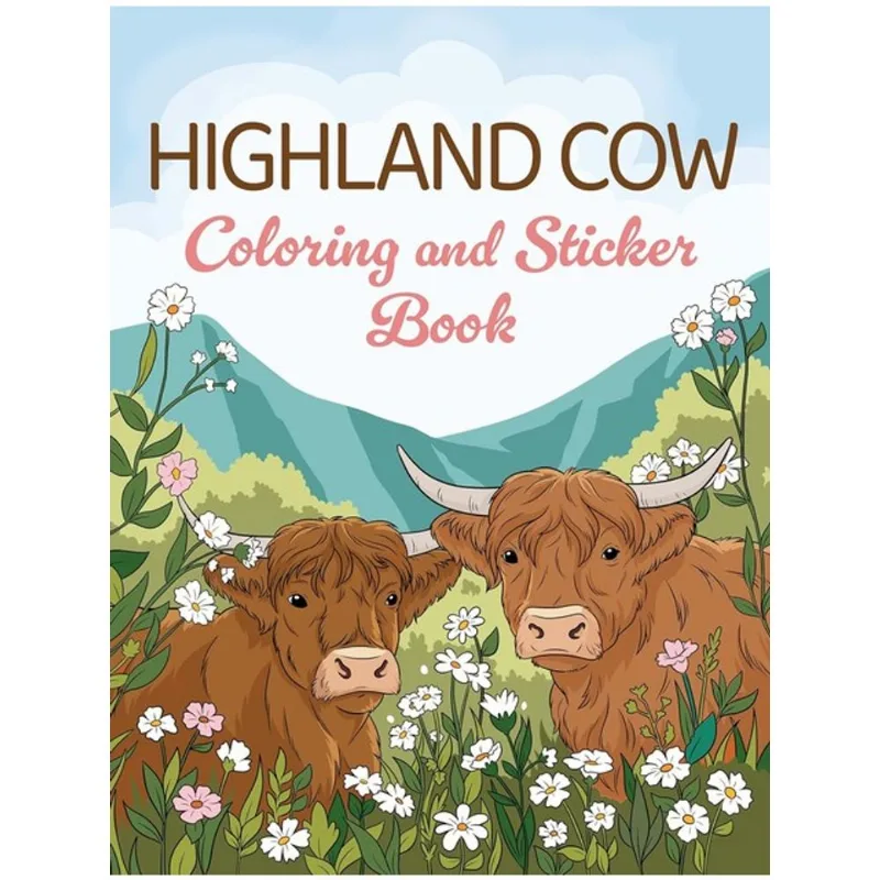 HIGHLAND COW COLORING AND STICKER BOOK