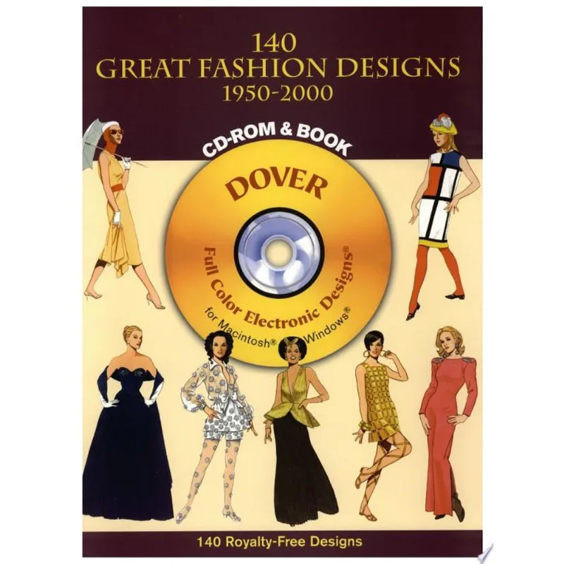 140 GREAT FASHION DESIGNS, 1950-2000, CD-ROM AND B