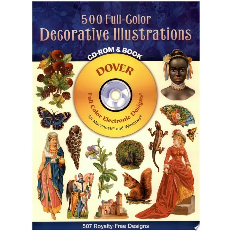 500 FULL-COLOR DECORATIVE ILLUSTRATIONS - CD-ROM AND BOOK
