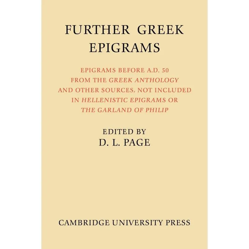 Further Greek Epigrams