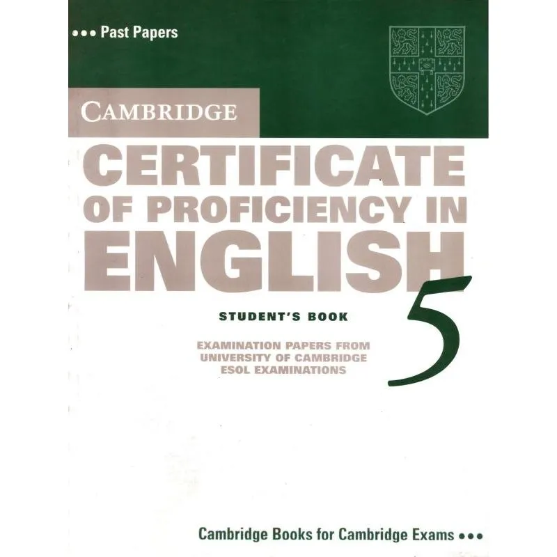 CERTIFICATE OF PROFICIENCY IN ENGLISH SB 5