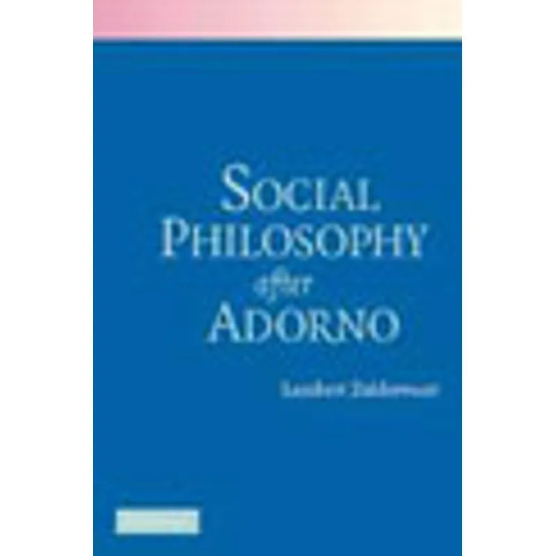 SOCIAL PHILOSOPHY AFTER ADORNO
