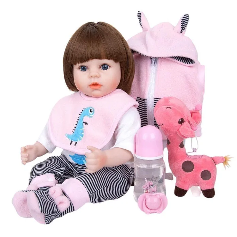 Boneca Bebê Reborn Realista De Silicone 48Cm - Olhos Azuis