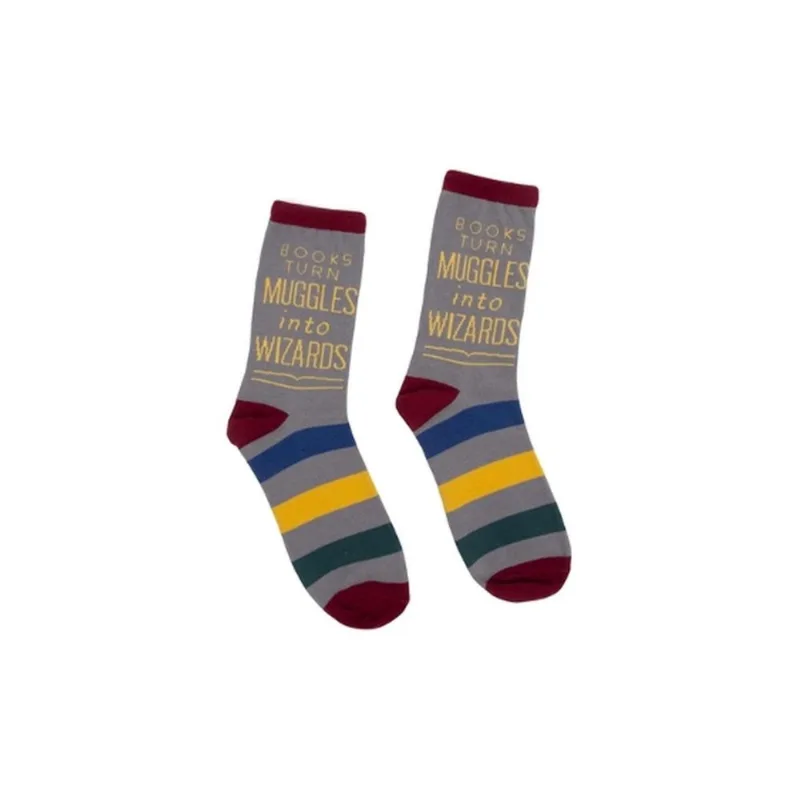 CALCETINES: Books Turn Muggles Socks LG