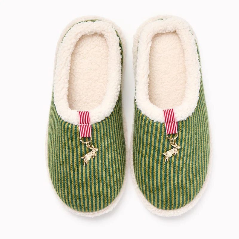Pink and Green Rabbit Slippers