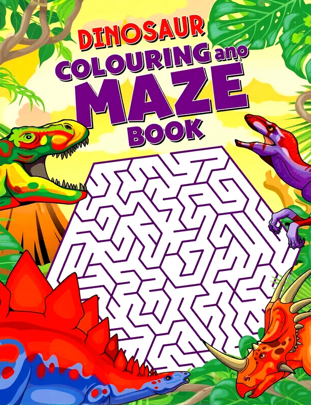 Dinosaur Colouring And Maze Book