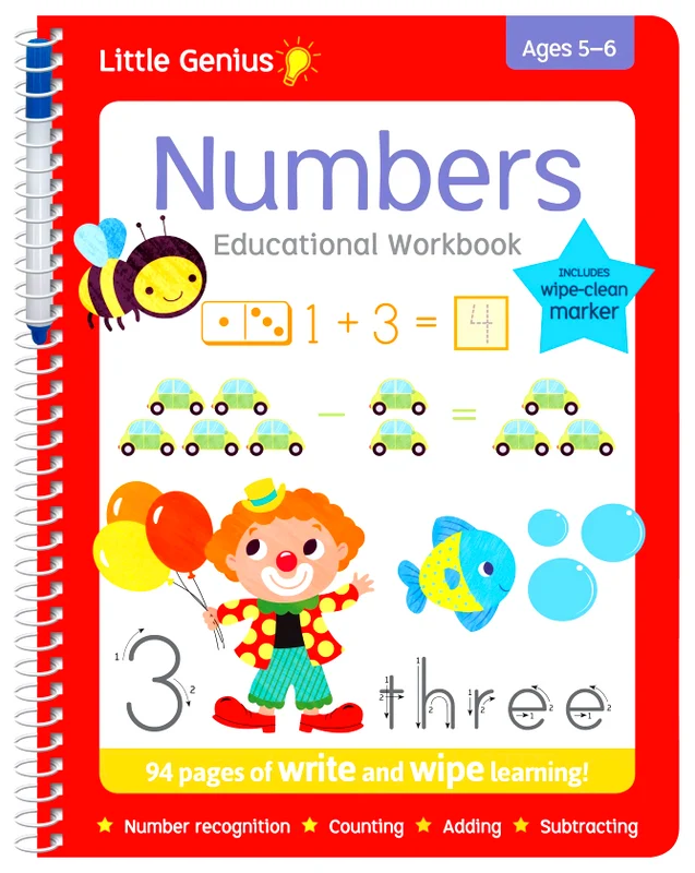 Little Genius Write And Wipe Bind Up - Numbers
