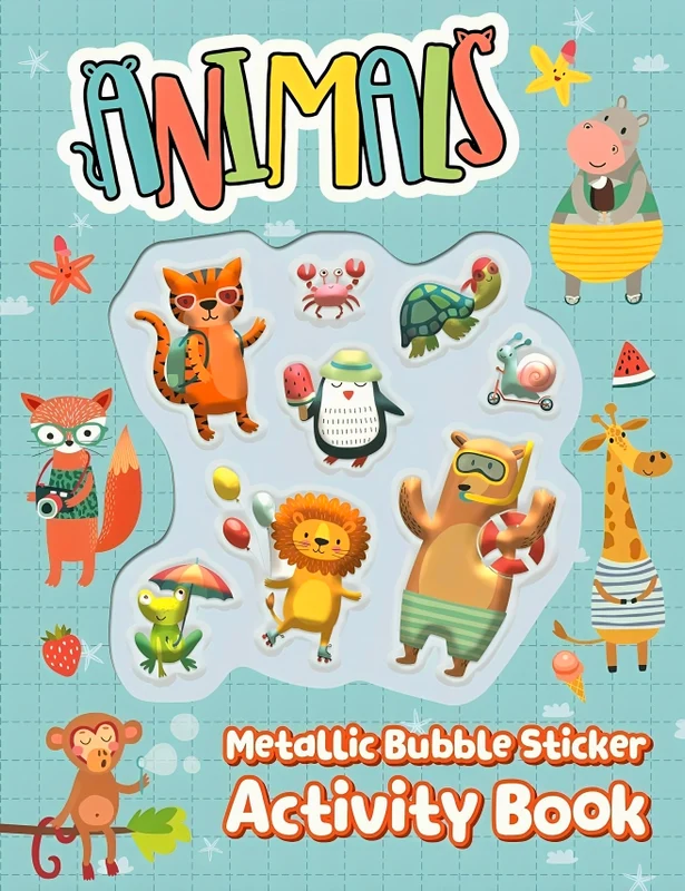 Metallic Bubble Sticker Activity Book - Animals