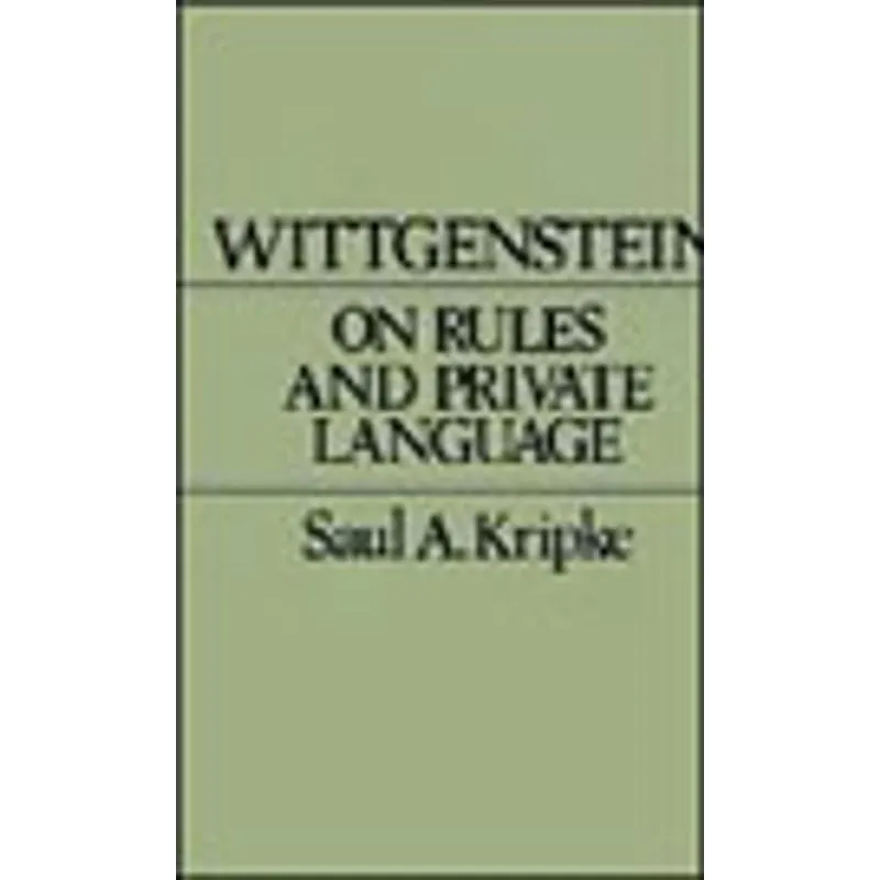 WITTGENSTEIN ON RULES AND PRIVATE LANGUAGE - AN ELEMENTARY EXPOSITION