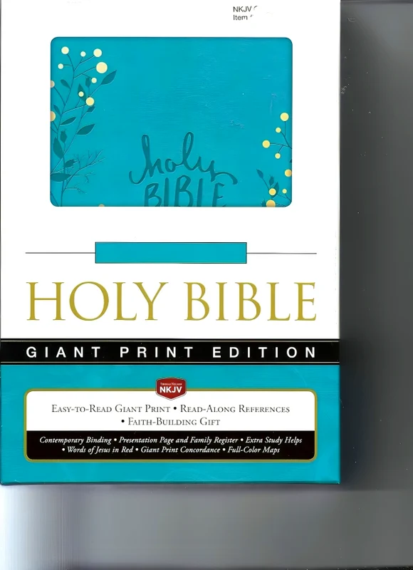 NKJV Giant Print Holy Bible (1683Aqsam, Aqua Leathersoft)