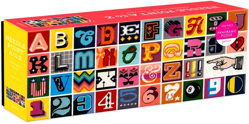 Needlepoint A To Z Panoramic 1000 Piece Puzzle