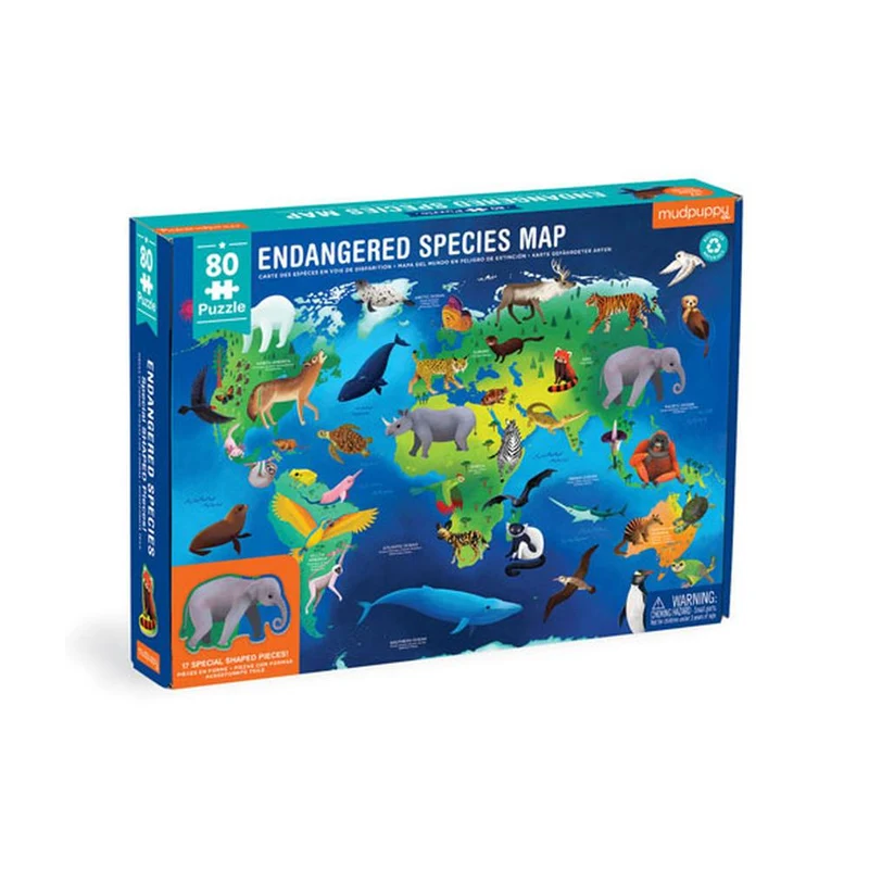 Endangered Species Around the World 80 Piece Geography Puzzle
